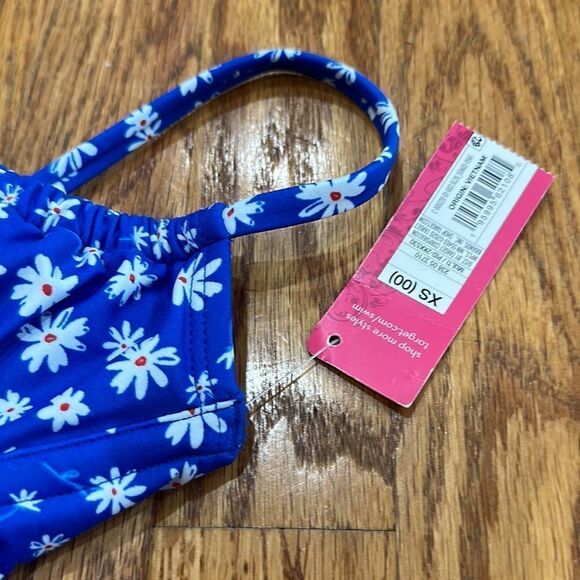 Daisy String Bikini Bathing Suit Swimsuit Blue Size XS NWT - Picture 3 of 6